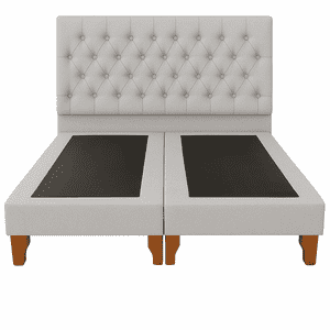 Ethan Desing - Cama 2 Plazas Modelo Capitoné Gris Claro Perla