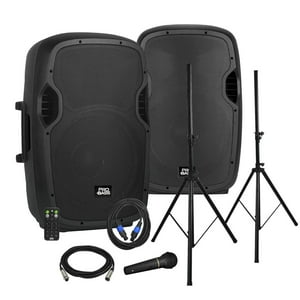 Kit De Dos Parlantes + Atril Probass Powerstage 215Bt