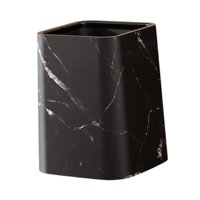 Magideal - Bote De Basura Del Baño De Mármol, Contenedor De Basura, Canasta De Papel Cuadrado Del Recipiente De Basura Del Hogar Para La Basura Para Sala De Esta Negro L