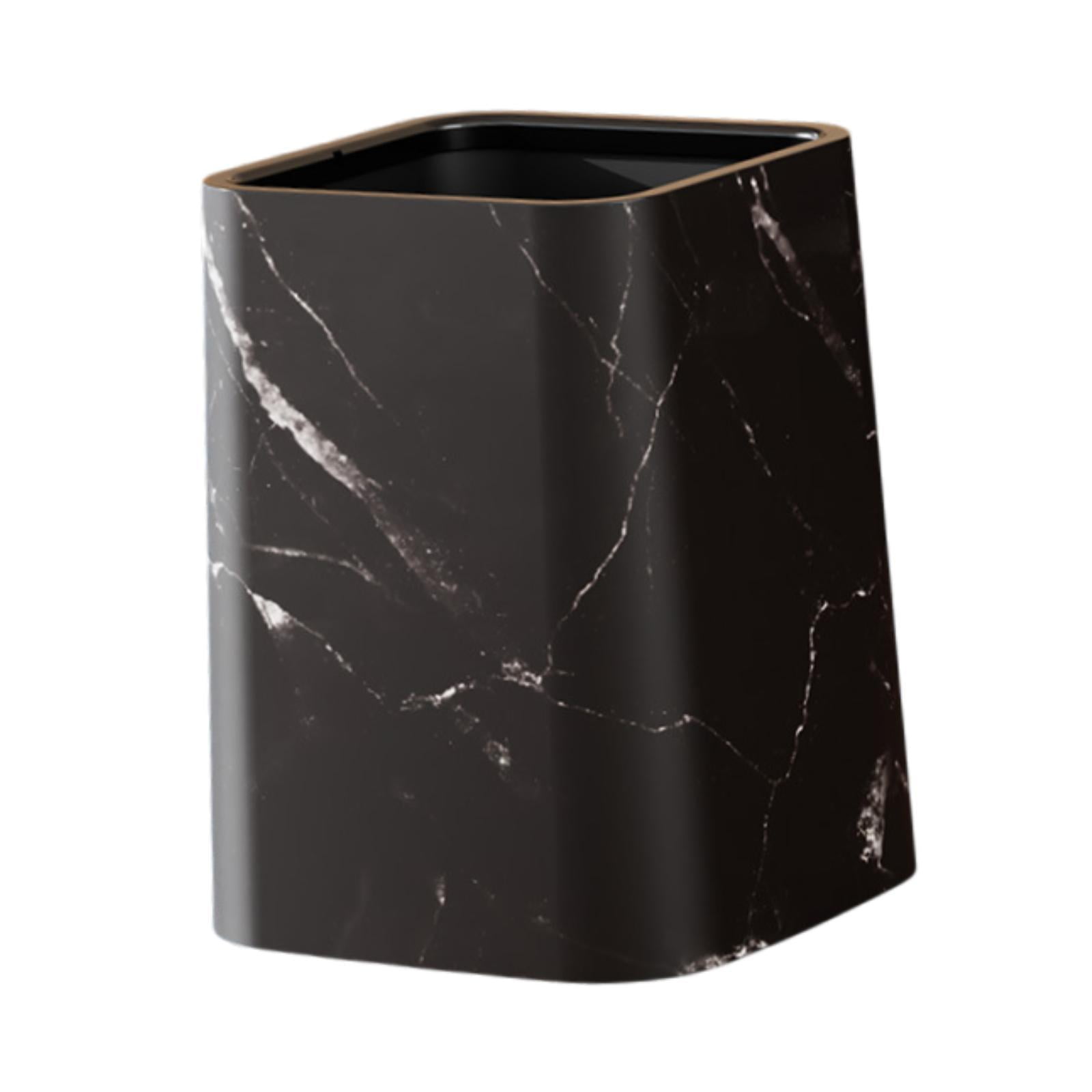 Magideal - Bote De Basura Del Baño De Mármol, Contenedor De Basura, Canasta De Papel Cuadrado Del Recipiente De Basura Del Hogar Para La Basura Para Sala De Esta Negro L
