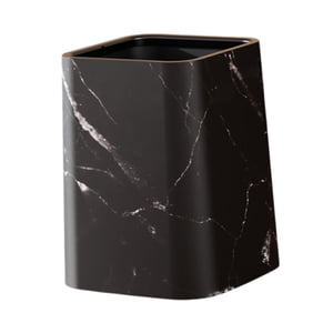 Magideal - Bote De Basura Del Baño De Mármol, Contenedor De Basura, Canasta De Papel Cuadrado Del Recipiente De Basura Del Hogar Para La Basura Para Sala De Esta Negro L