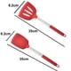thumbnail image 2 of Utensilios de cocina de 2 piezas, cabezales de silicona aptos para uso alimentario y mangos de acero inoxidable, color rojo, 2 of 5
