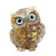 thumbnail image 1 of Figura De Animal De Búho Con Relleno De Cristal De Resina De Piedra De Grava Natural A, 1 of 5