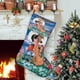 thumbnail image 1 of Todos los Perros Van al Cielo Tema: Calcetines de Navidad, fino lino blanco para colgar en escaleras y chimenea, decoración navideña para el hogar, regalo de Navidad. 45cm × 32cm, 1 of 5