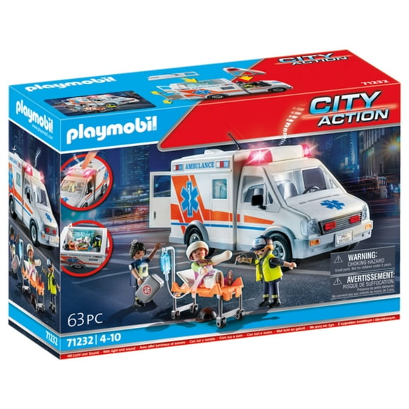 Ambulancia Playmobil con accesorios y 3 figuras