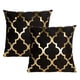 thumbnail image 1 of Juego de 2 fundas de almohada decorativas negras y doradas de 45 x 45 cm. Ideal para sofá, sala de estar, decoración del hogar., 1 of 5