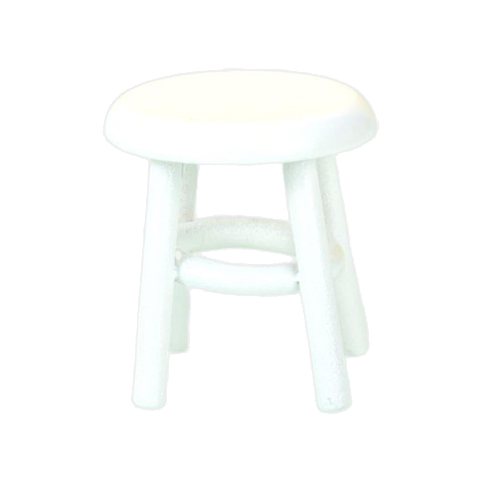 Bothyi - Taburete En Miniatura Taburete Redondo Asiento Muebles Para 1/12 Casa De Muñecas Cocina Blanco