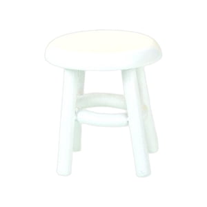 Bothyi - Taburete En Miniatura Taburete Redondo Asiento Muebles Para 1/12 Casa De Muñecas Cocina Blanco