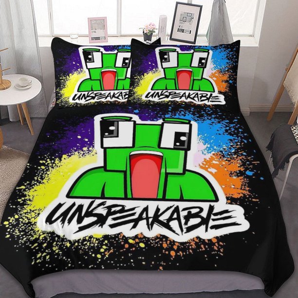 Unspeakable 3-Piece Bedding Set Warm And Comfortable Soft Duvet Cover Bed Set for Boys Girls Kids Adult Bedroom All Season