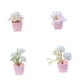 thumbnail image 5 of 4 Piezas de Flores Artificiales en Maceta, Bonsái de Imitación, Plantas en Macetas Falsas, Flores de Simulación, Bonsái para Estante de Oficina, Cocin Blanco, 5 of 5