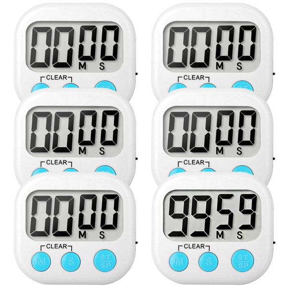 Temporizador digital de cocina VOULOIR, paquete de 6 con alarma potente