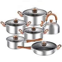Genérico - Ollas Acero Inoxidable 6 Piezas Antiadherente Lau
