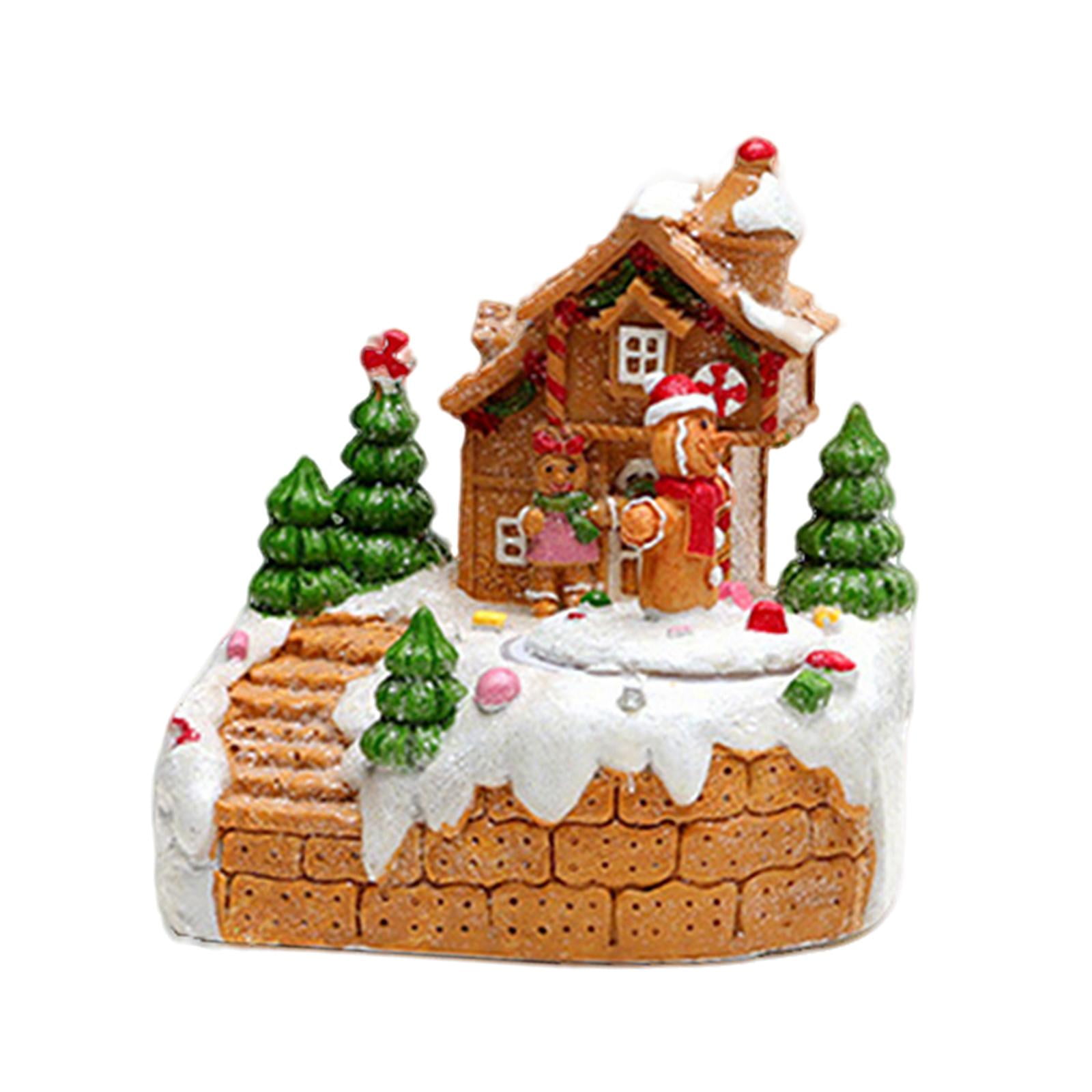 Bothyi - Casa De Pueblo Navideña Led Con Movimiento Musical Único Para Esposa, Familia Y Novia. 1 Hombre De Jengibre.