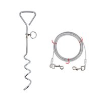 Ioensy - Cable De Amarre Para Perros Y Estaca Cable De Correa De Perro Exterior Fuerte Para Acampar En La Playa 10 M