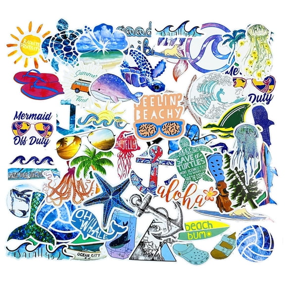 Stickers De Surf De Playa 50 Piezas Para Laptop Y Botella De Agua