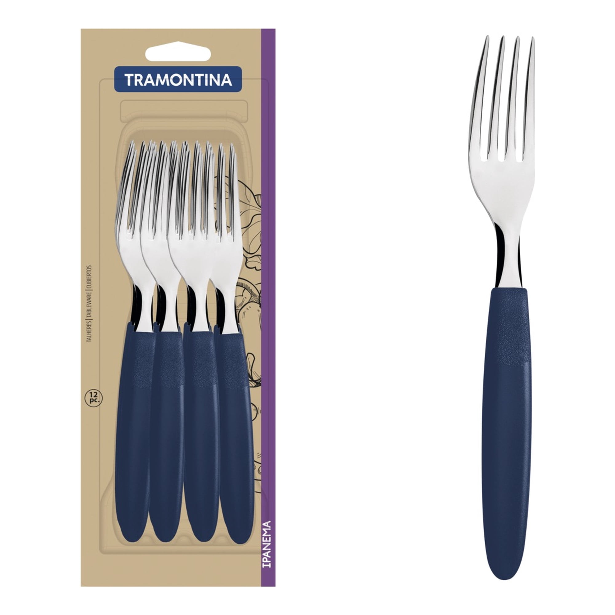 Juego De Tenedor D/mesa 12 Ipanema Azul Tramontina 23362-910