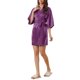 thumbnail image 2 of INSPIRE CHIC Bata de satén para mujer con lazo floral en la cintura, mangas 3/4, mini ropa de dormir, bata de baño, pequeña, púrpura, 2 of 6