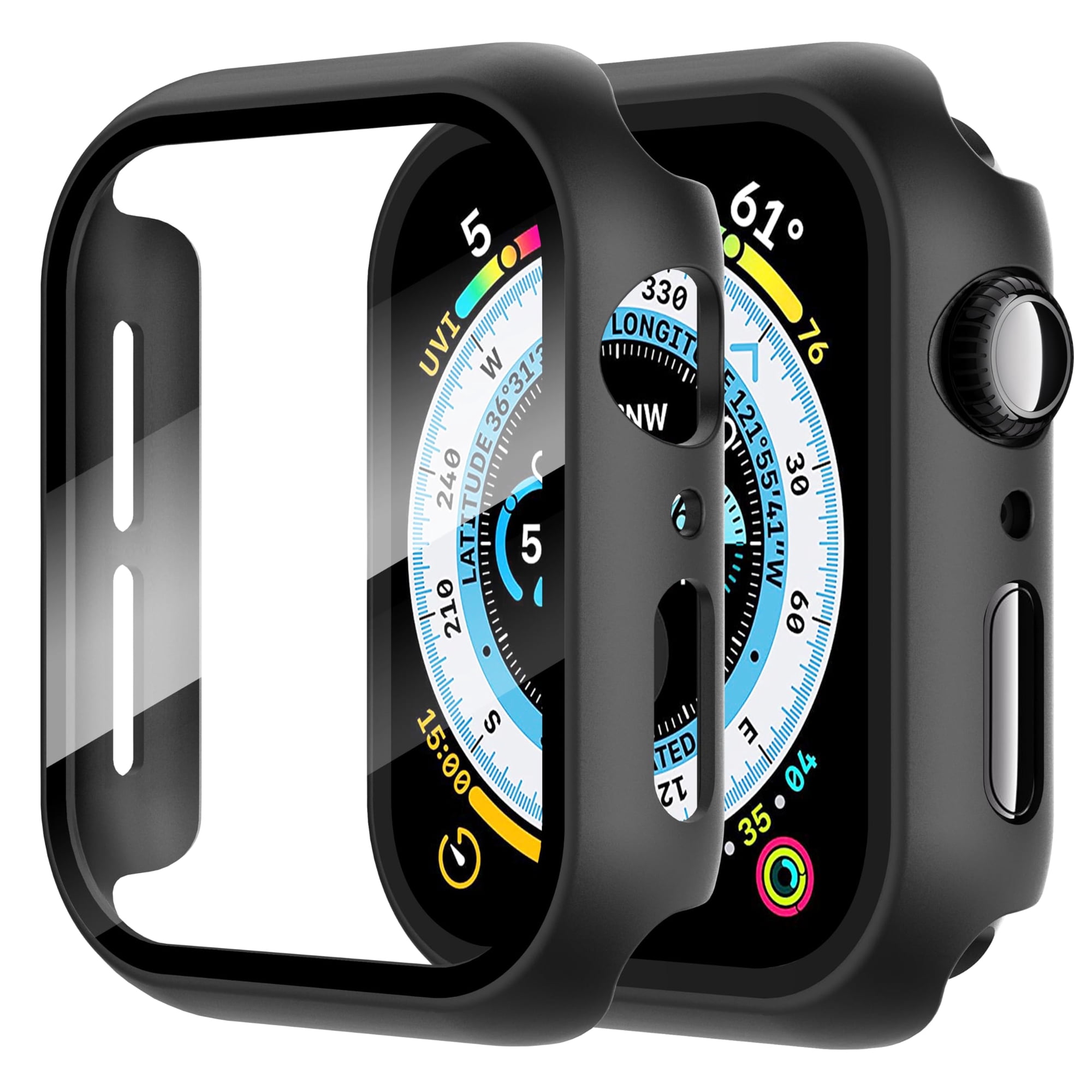 Funda Protectora De Pantalla Diruite Para Apple Watch De 44 Mm, Color Negro