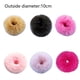 thumbnail image 2 of Paquete de 2 coleteros de pelo de conejo sintético peludo, coleteros de pelo artificial, banda elástica para el pelo, pulseras, accesorios para coletas, color rosa intenso., 2 of 8