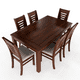 thumbnail image 1 of Juego de Comedor ROMA 6 Sillas Nogal Mesa Rectangular Madera, 1 of 4