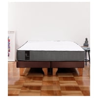 Latam Home - Cama Europea Zen Best 2 Plazas Colchon Resortes Base Divididatela Café