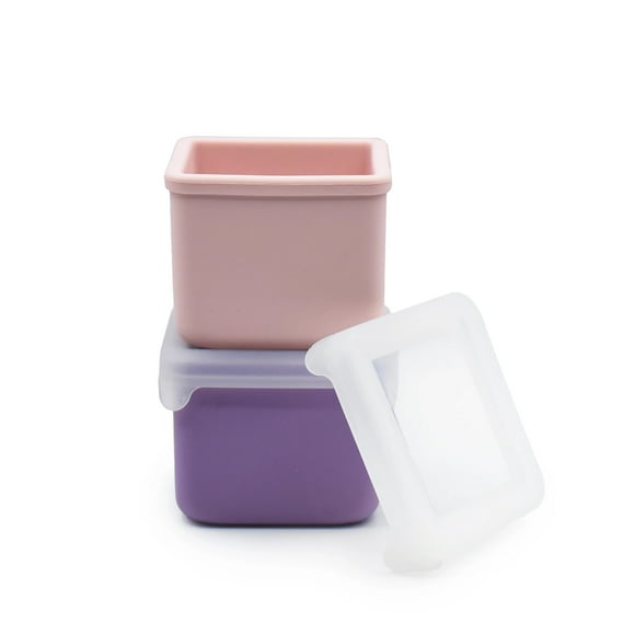 Pack de 2 Contenedores de Silicona Rosado y Morado