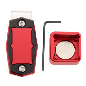 Ioensy - Soporte Magnético Para Tiza Con Clip Para Cinturón, Accesorios Para Taco De Billar, Color Rojo