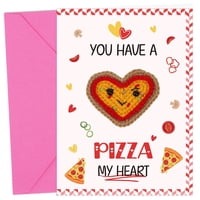 Tarjeta De San Valentín Silkovahamd Con Tema De Pizza Y Comida Con Sobre