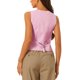 thumbnail image 3 of INSPIRE CHIC Chaleco de Mujer sin Mangas con Botones, Escote en V, Cintura Recortada, Rosa Talla S, 3 of 6