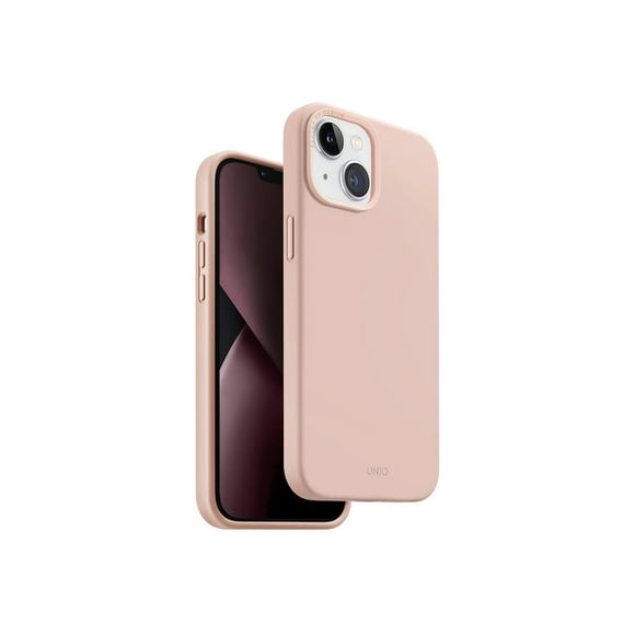 Carcasa Uniq Hybrid Compatible con Iphone 14 Plus y 15 Plus Lino Hue - Silicona Magsafe Rosa