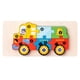 thumbnail image 1 of Rompecabezas de madera Juguetes Montessori Jardín de infantes Preescolar Aprendizaje temprano Rompecabezas para niños pequeños Vehículo Rompecabezas , Coche de ingeniería, 1 of 5