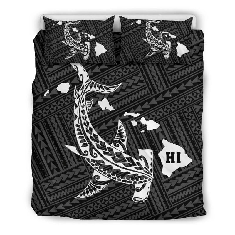 Milsleep - Mapa Hawaiano Hamerhead Tiburón Polinesio Blanco Juego De Cama