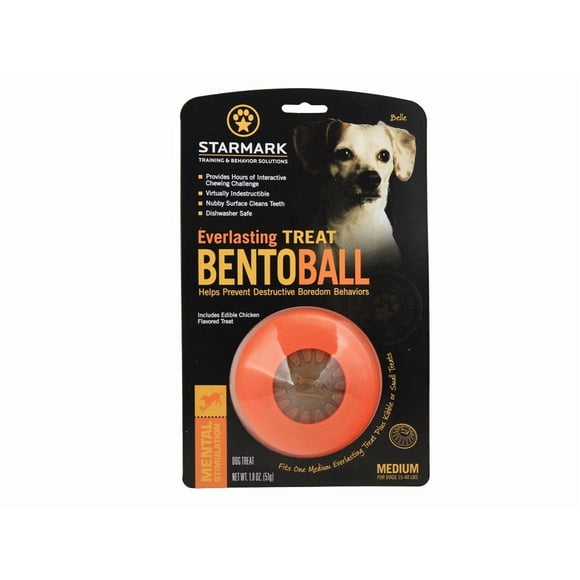 Bola bento Starmark Everlasting Treat de juguete masticable para perros, tamaño mediano