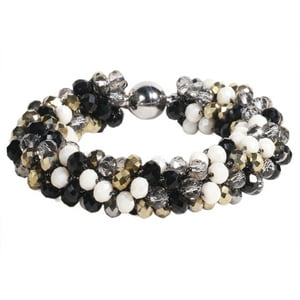 Brazalete Mujer Gino Rodinis B517 | Dorado/Negro/Blanco Perlado