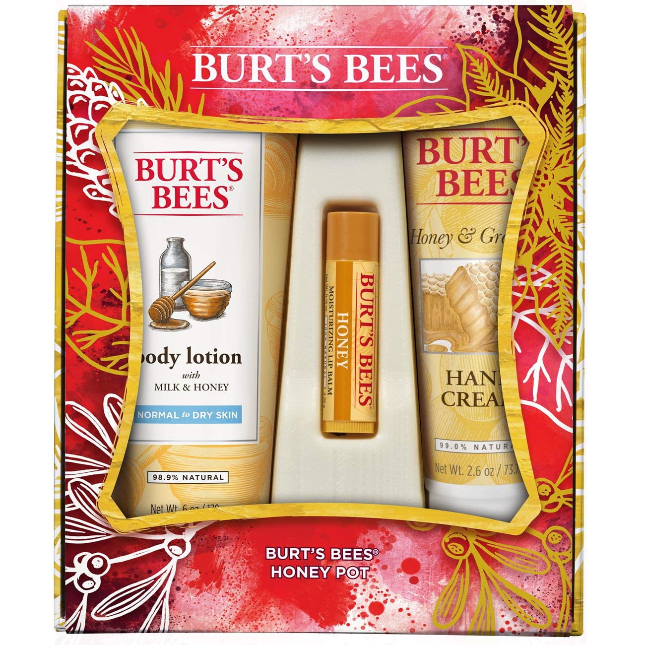 Set De Regalo Burt's Bees Honey Pot Con Loción, Crema De Manos Y Bálsamo Labial