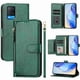 thumbnail image 1 of Funda tipo libro para OPPO A54 4G con bolsillo con cremallera, cierre magnético, 7 ranuras para tarjetas y correa para la muñeca., 1 of 6