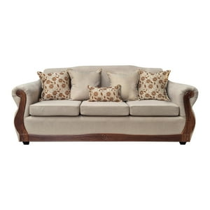 América Decora - Sofá Con Resorte Estructural Grand Santi Chenille 4 Personas Beige X
