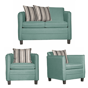 Ruzam Mobel - Juego De Living 2 1 1 Barcelona Verde Agua