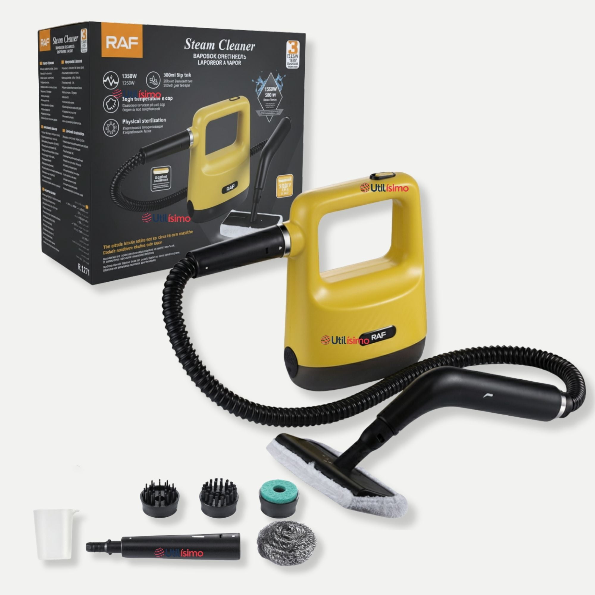 Raf - Limpiador De Vapor Multiuso 1350w 300ml Amarillo