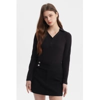 Fashionspark - Polera Mujer Manga Larga Negro - Ll