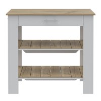 Fmfurniture - Isla De Cocina 101X93X50 Cm Fm-008B Blanco