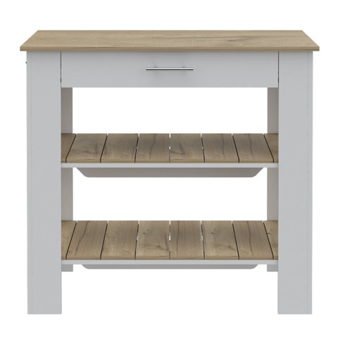 Fmfurniture - Isla De Cocina 101X93X50 Cm Fm-008B Blanco