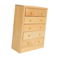 Magideal - 1/12 Gabinete En Miniatura Mesita De Noche En Miniatura Accesorios Prácticos Para Escenas De Bricolaje Cómoda De Almacenamiento De Madera Para Casa De