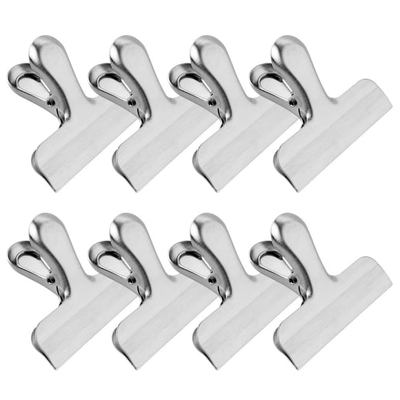 Clips para bolsas de comida MORSLER de acero inoxidable de alta resistencia, 8 paquetes