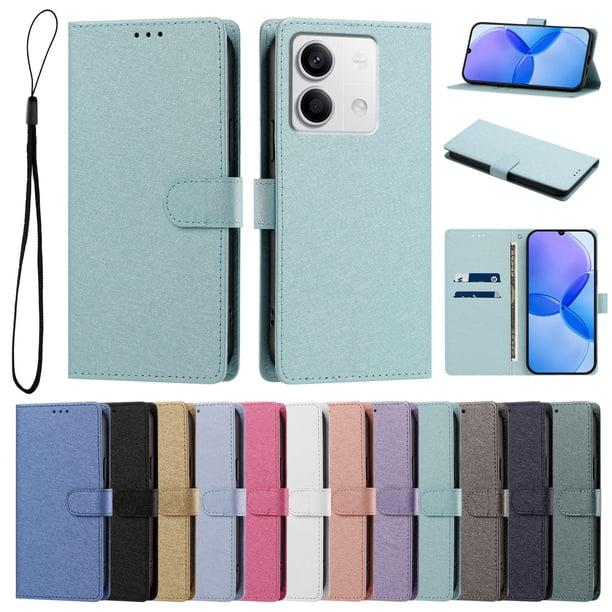 Cartera Funda para Xiaomi Redmi Note 13 5G Carga Inalámbrica, Verde Menta