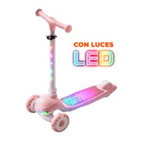 Global Latin Group - Scooter Infantil Con Luces Led 3 Ruedas Ajustable Y Seguro Rosa
