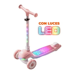 Global Latin Group - Scooter Infantil Con Luces Led 3 Ruedas Ajustable Y Seguro Rosa