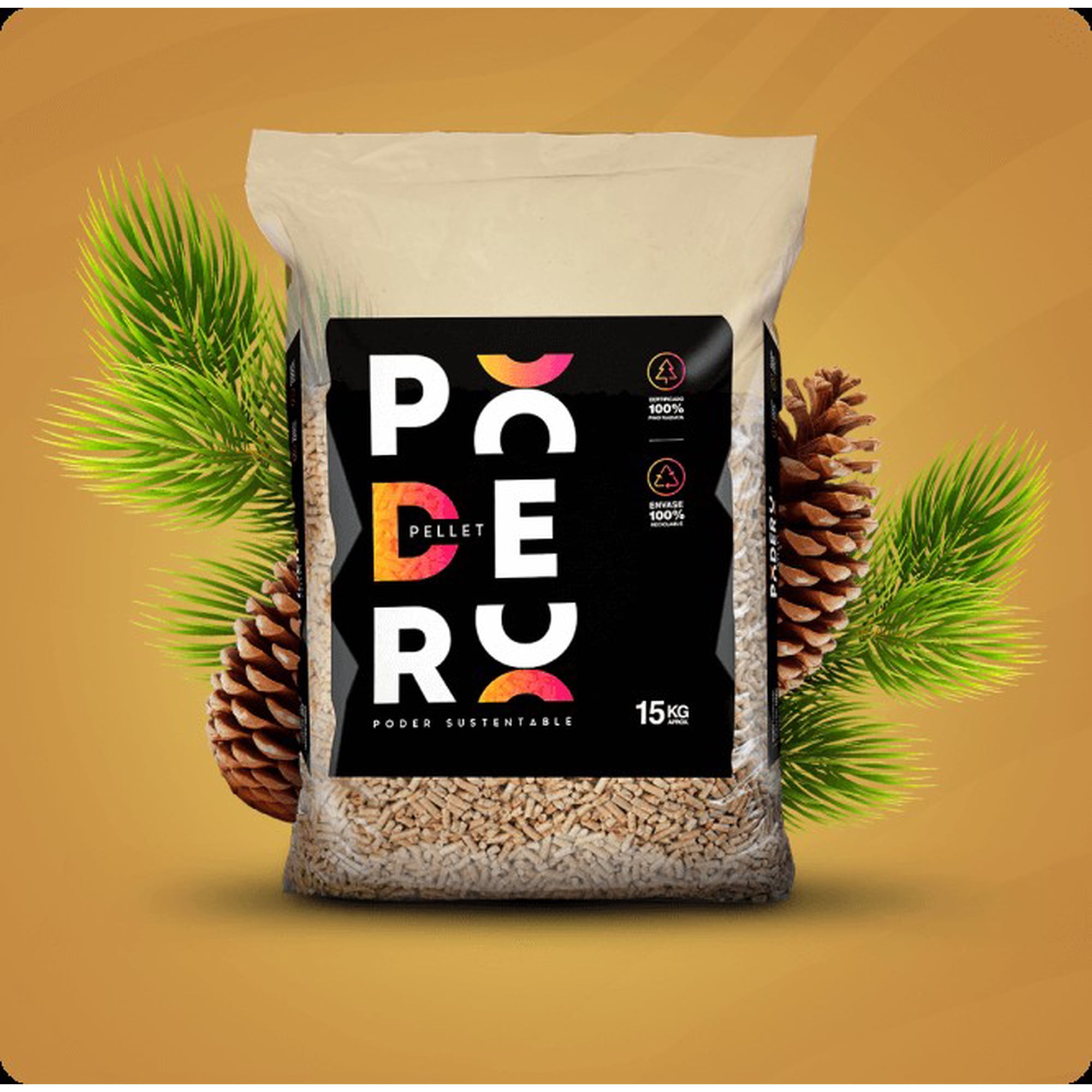 Pellet Poder 10 Kg Calefacción Estufa Invierno