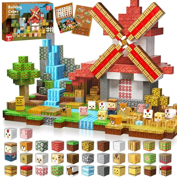 Bloques magnéticos GraceDuck 150 unidades para construir hogares para animales de granja
