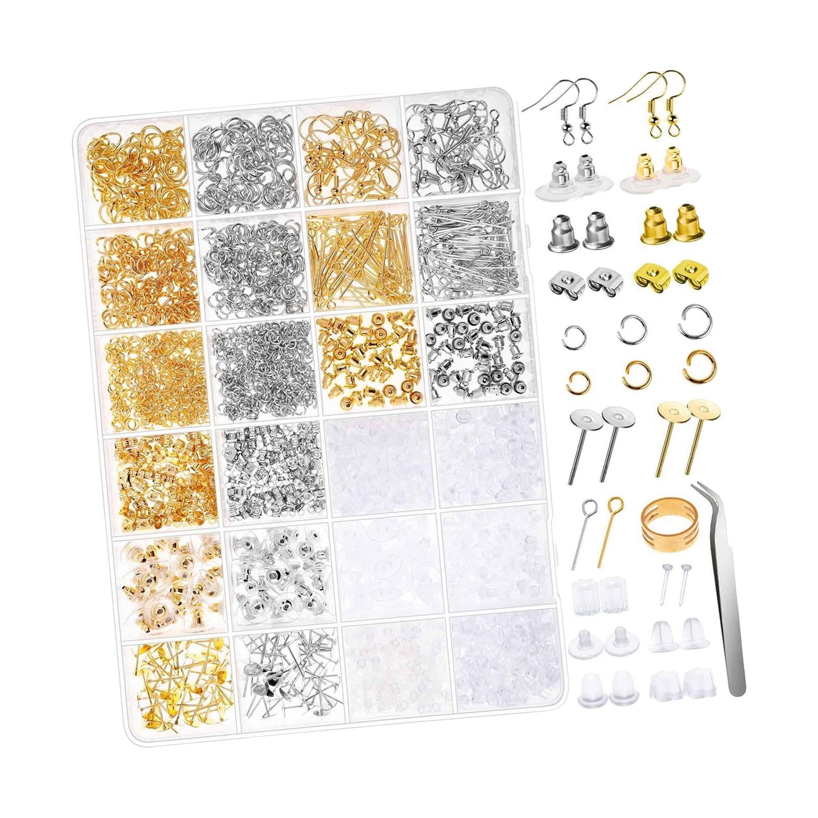 Magideal - Kit De Fabricación De Pendientes De 2290 Uds., Ganchos Traseros Para Pendientes, Herramientas Para Reparación De Pendientes, Kit De Suministros Para